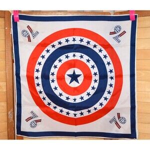 USA Celebrate 76 Red White and Blue Vintage Scarf